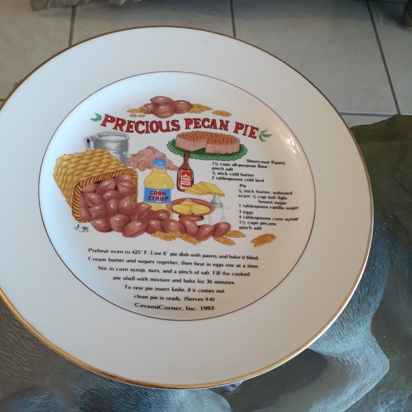 ❤️Pecan pie plate with recipe - Picture 1 of 5